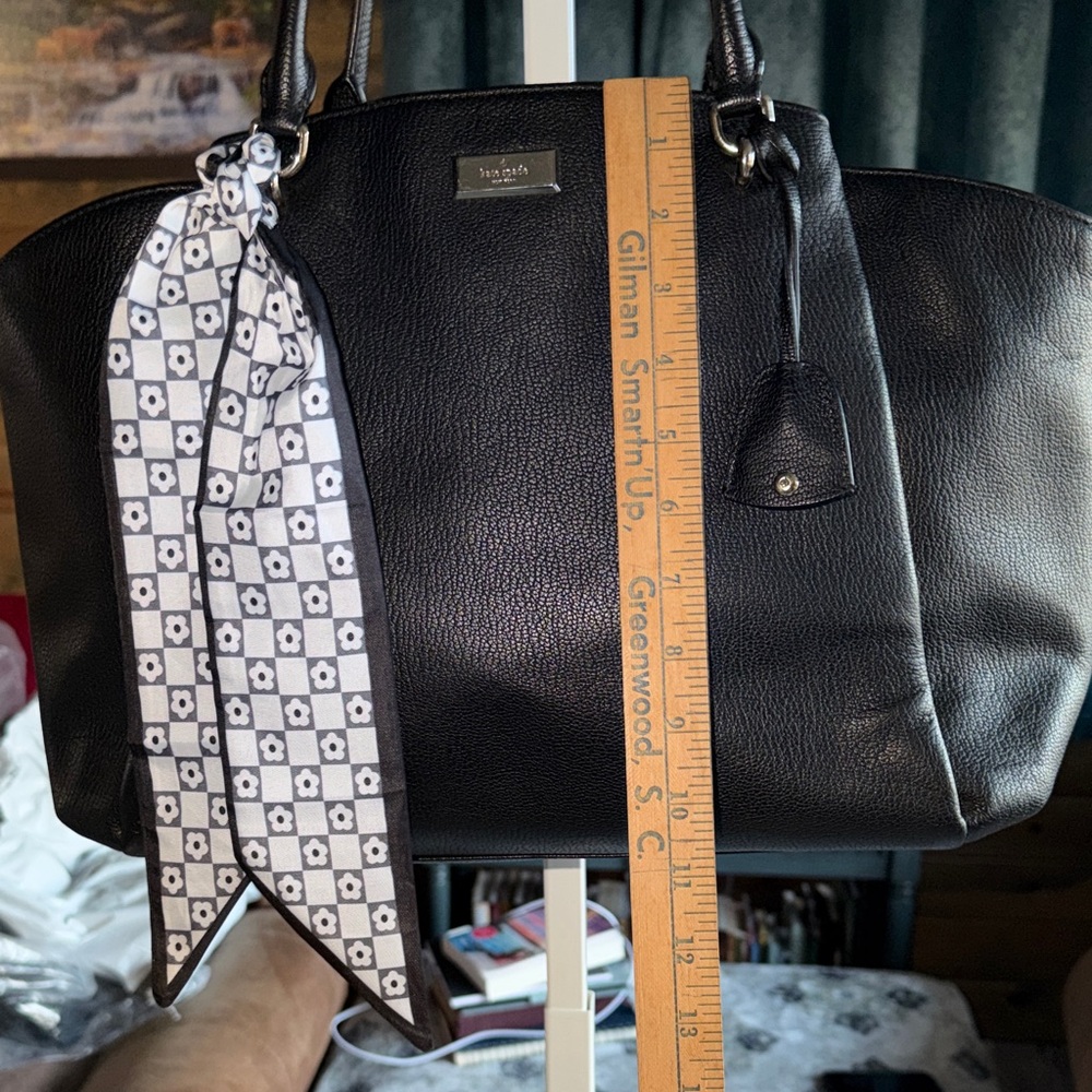 Kate Spade Black Tote with Patterned Scarf - Picture 5 of 16